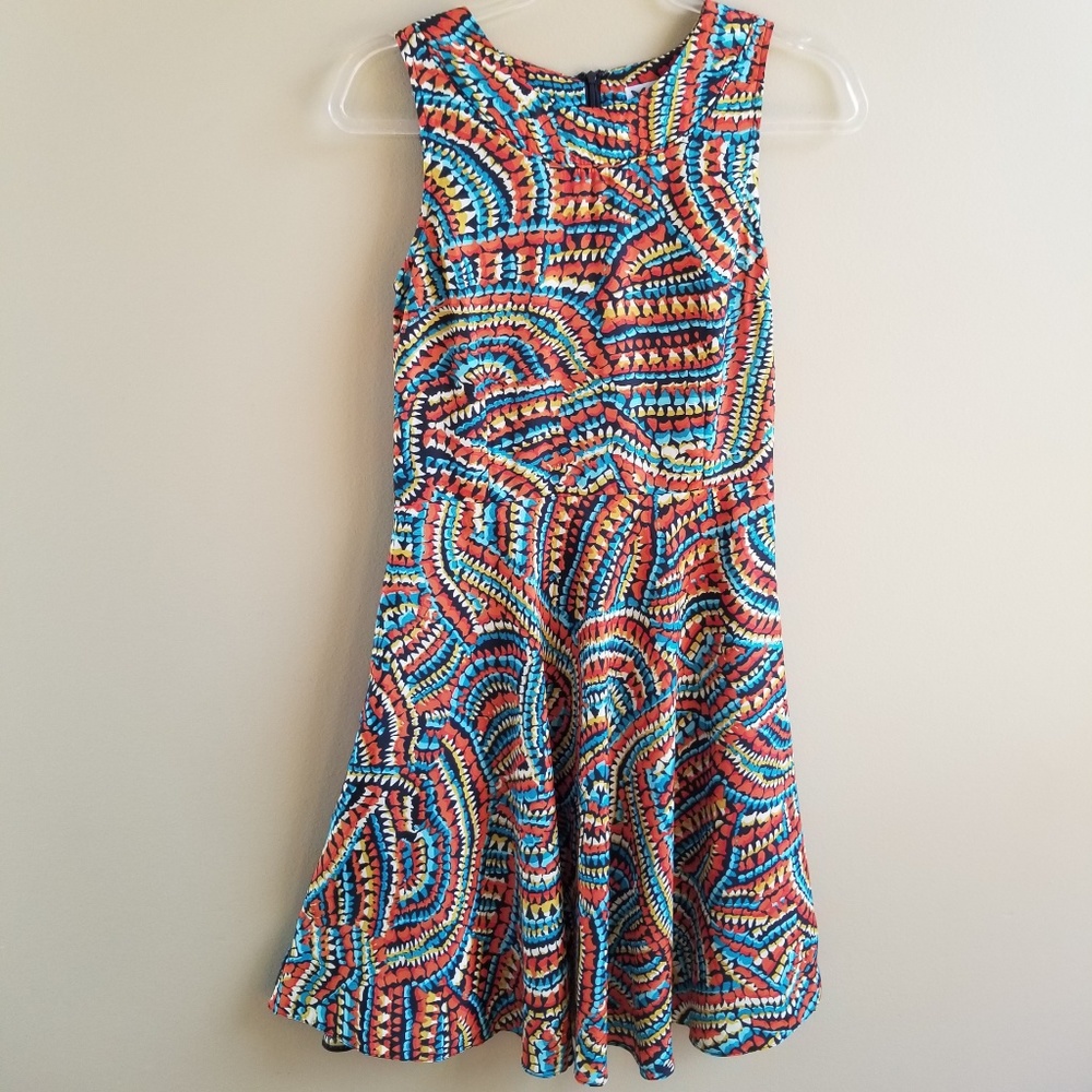 Papillion Print Fit & Flare Dress, Small